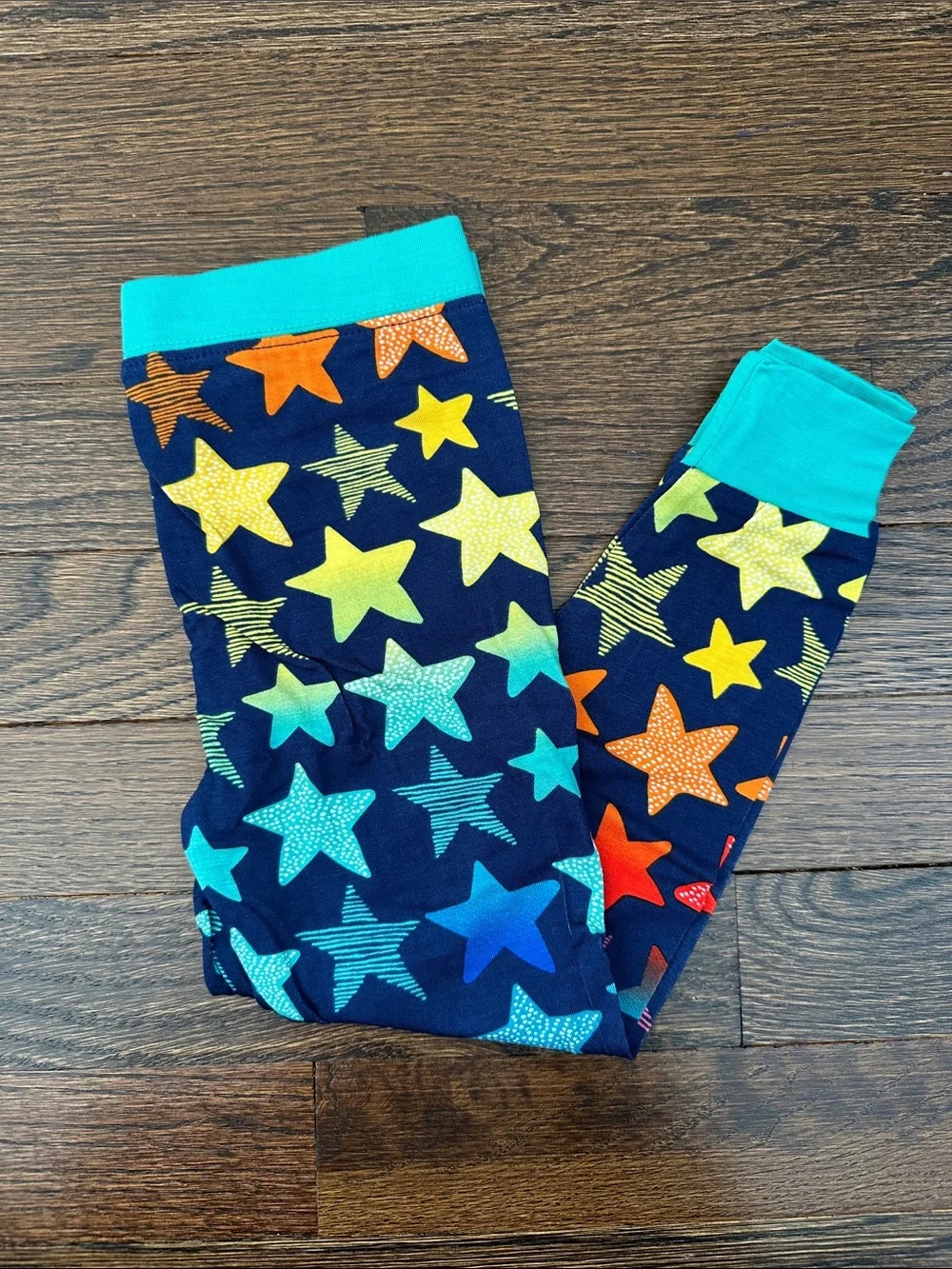 Little Sleepies Navy Star Pajama Set with Teal Trim
